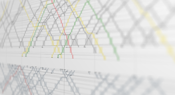 Train graph with distance blur.